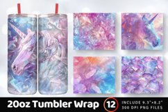 Unicorn Crystal Tumbler Wrap, 20oz Skinny Tumbler Wraps Product Image 1