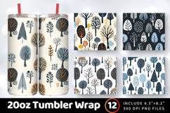 Nordic Trees Tumbler Wrap, 20oz Skinny Tumbler Wraps Product Image 1
