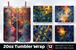 Celestial Stained Glass Tumbler Wrap, 20oz Skinny Tumbler Wr Product Image 1