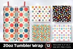 Polka Dots Tumbler Wrap, 20oz Skinny Tumbler Wraps Product Image 1