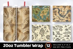 World Fantasy Maps Printable Tumbler Wrap, 20oz Skinny Tumbl Product Image 1