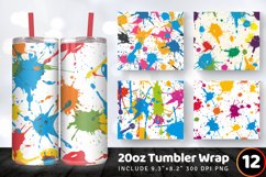 Colorful Paint Splashes Tumbler Wrap, 20oz Skinny Tumbler Wr Product Image 1