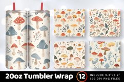 Pastel Cottage core Mushroom Garden Tumbler Wrap, 20oz Skinn Product Image 1