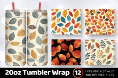 Fall Gentle Leaves Tumbler Wrap, 20oz Skinny Tumbler Wrap Product Image 1