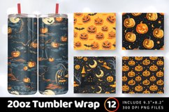 Halloween Pumpkin Tumbler Wrap, 20oz Skinny Tumbler Wraps Product Image 1