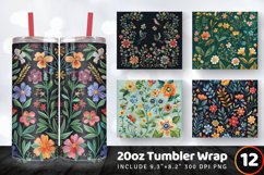 Spring Hand Embroidery Tumbler Wrap, 20oz Skinny Tumbler Wra Product Image 1