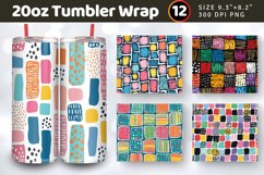Doodle Polka Dots Rectangles Tumbler Wraps, 20oz Skinny Tumb Product Image 1