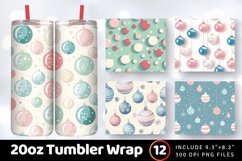Pastel Balls Christmas Tumbler Wrap, 20oz Skinny Tumbler Wra Product Image 1