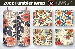 Retro Floral Tumbler Wraps, 20oz Skinny Tumbler Wrap Product Image 1