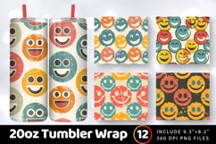Smile Retro Tumbler Wrap, 20oz Skinny Tumbler Wraps Product Image 1