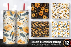 Musturd Blooms Pattern Tumbler Wrap, 20oz Skinny Tumbler Wra Product Image 1