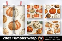 Vintage Fall Pumpkins Tumbler Wrap, 20oz Skinny Tumbler Wrap Product Image 1