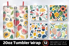 Summer Fruits Tumbler Wrap, 20oz Skinny Tumbler Wraps Product Image 1