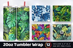 Summer Tropical Leaves Tumbler Wrap, 20oz Skinny Tumbler Wra Product Image 1