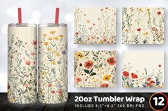 Cottage core Wildflowers Tumbler Wrap, 20oz Skinny Tumbler W Product Image 1