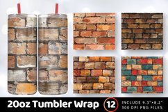 Bricks Printable Tumbler Wrap, 20oz Skinny Tumbler Wrap Product Image 1