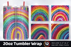 Rainbow Embroidered Fabric Party Tumbler Wrap, 20oz Skinny T Product Image 1
