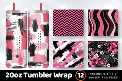 Pink and Black Fashion Tumbler Wrap, 20oz Skinny Tumbler Wra Product Image 1