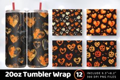 Halloween Hearts Tumbler Wrap, 20oz Skinny Tumbler Wraps Product Image 1