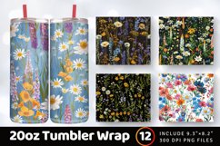 Meadow Flowers Tumbler Wrap, 20oz Skinny Tumbler Wraps Product Image 1