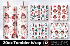 Merry Nurse Christmas Tumbler Wrap, 20oz Skinny Tumbler Wrap Product Image 1