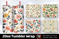 Mothers Day Retro Floral Tumbler Wrap, 20oz Skinny Tumbler W Product Image 1