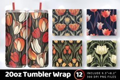 Tulip Flowers Tumbler Wrap, 20oz Skinny Tumbler Wraps Product Image 1