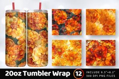 Marigold Alcohol Ink Flowers Tumbler Wrap, 20oz Skinny Tumbl Product Image 1