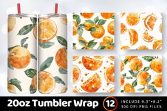 Watercolor Orange Tumbler Wrap, 20oz Skinny Tumbler Wraps Product Image 1