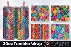 Knitting Yarn Tumbler Wrap, 20oz Skinny Tumbler Wrap Product Image 1