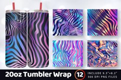 Abstract Holographic Zebra Skin Print Tumbler Wrap, 20oz Ski Product Image 1
