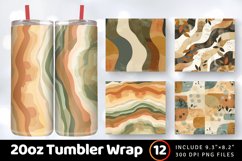 Earthy Colors Tumbler Wrap, 20oz Skinny Tumbler Wraps Product Image 1