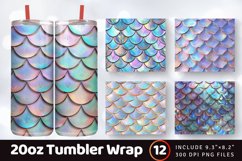 Luxury Holographic Mermaid Scales Tumbler Wrap, 20oz Skinny Product Image 1