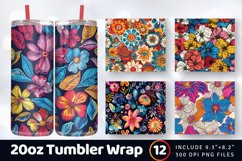 Flower Boho Tumbler Wrap, 20oz Skinny Tumbler Wraps Product Image 1