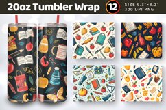 Back to School Tumbler Wraps, 20oz Skinny Tumbler Wrap Product Image 1