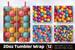 Colorful 3D Inflated Balls Tumbler Wrap, 20oz Skinny Tumbler Product Image 1
