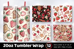 Christmas Strawberry Gingerbread Tumbler Wrap, 20oz Skinny T Product Image 1