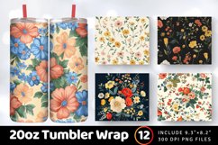 Cottage core Bouquet Flowers Tumbler Wrap, 20oz Skinny Tumbl Product Image 1