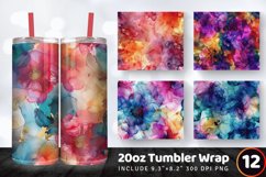 Alcohol Ink Blooms Tumbler Wrap, 20oz Skinny Tumbler Wrap Product Image 1