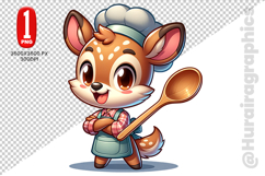 Cute Deer Clipart - PNG File Product Image 1