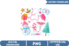 Medical Christmas Sublimation,Christmas Png Product Image 1