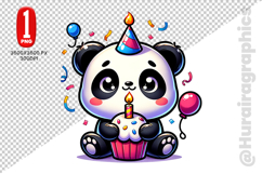 Cute Panda Clipart - PNG File Product Image 1