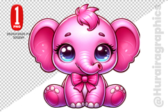 Cute Elephant Clipart - PNG File Product Image 2