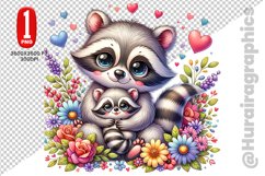 Cute Raccon Clipart - PNG File Product Image 1