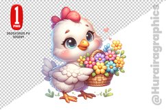 Cute Hen Clipart - PNG File Product Image 1
