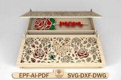 Mothers Day Box Gift with Rose SVG, Wooden Rose Svg Product Image 1