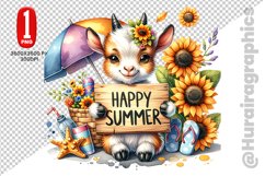 Cute Goat Clipart - PNG File Product Image 1