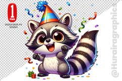 Cute Raccon Clipart - PNG File Product Image 1