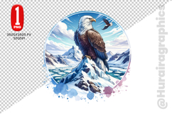 Cute Eagle Clipart - PNG File Product Image 1