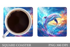 Dolphin Coaster Sublimation. Sea Coaster Design Product Image 1